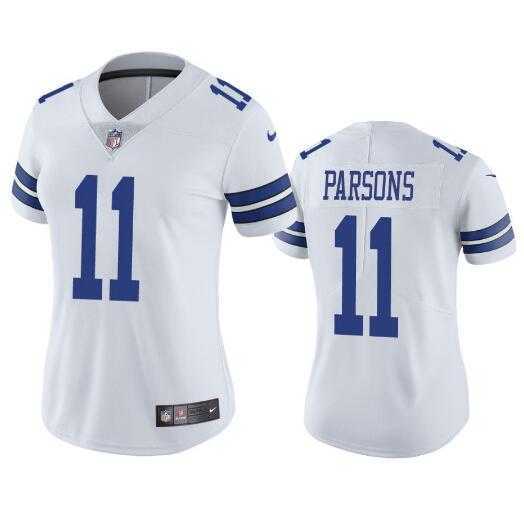 Women%27s Dallas Cowboys #11 micah parsons White 2021 Vapor Jersey